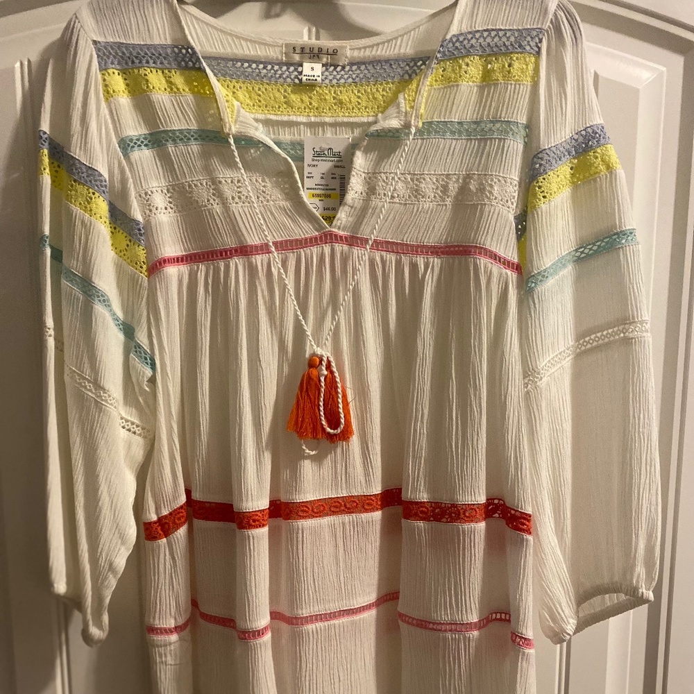 Studio JPR White Cotton Lace Top (Small)